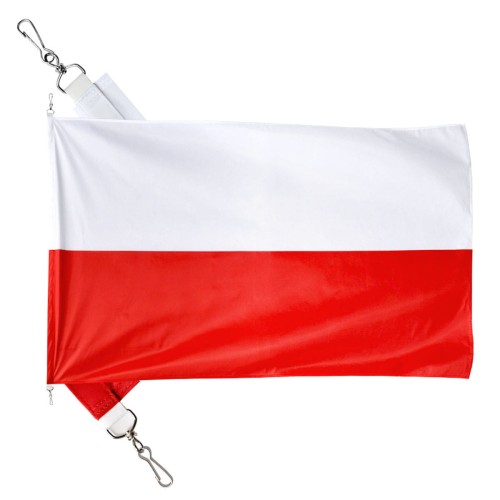 flaga RP drukowana z metalowymi karabinkami_paradna.jpg